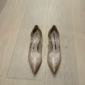 NEW Staccato Rose Gold Crystal and Clear PVC Heels